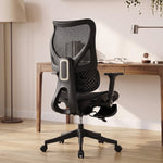Ergonomic Office Chair, Reclining Mesh Desk Chair, Lumbar Support, 4D Armrests, Black