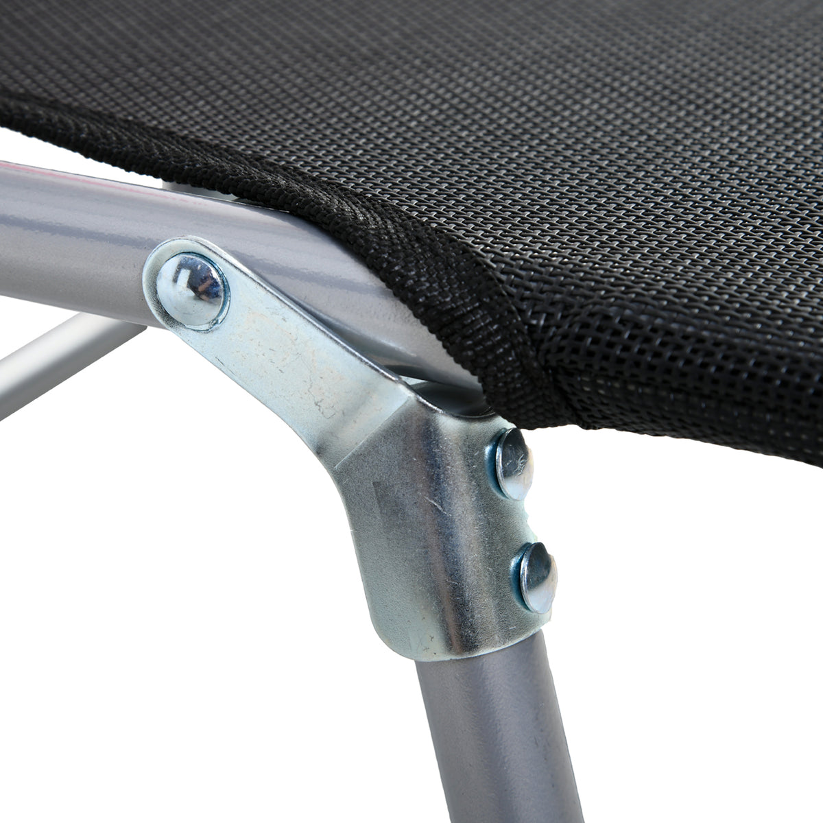 Bain de soleil transat chaise longue inclinable pliable avec oreiller dossier réglable sur 5 niveaux noir