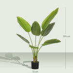 Plante artificielle intérieure 109 cm, arbre artificiel avec pot en plastique et terreau floqué, vert