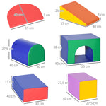 7PCS Parcours motricité bébé, jouet d'escalade, mousse blocs de construction avec revêtement synthétique, jouets éducatifs pour enfants d'âge préscolaire, multicolore