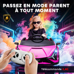 Voiture électrique Enfants de Sport Véhicule électrique Lamborghini Sian 12 V - V. Max. 5 Km/h avec Télécommande 2,4G Effets sonores + Lumineux Rose