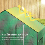 Bâche de remplacement pour serre de jardin 140 x 73 x 190 cm avec fenêtre, porte anti-UV pour le jardin - Vert