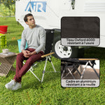 Chaise de camping chaise de pêche pliante, dossier haut, coussin amovible et sac de transport, 59x67x96cm, noir