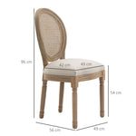 Lot de 4 chaises de Salle à Manger - Chaise de Salon médaillon Style Louis XVI - Bois Massif sculpté, patiné