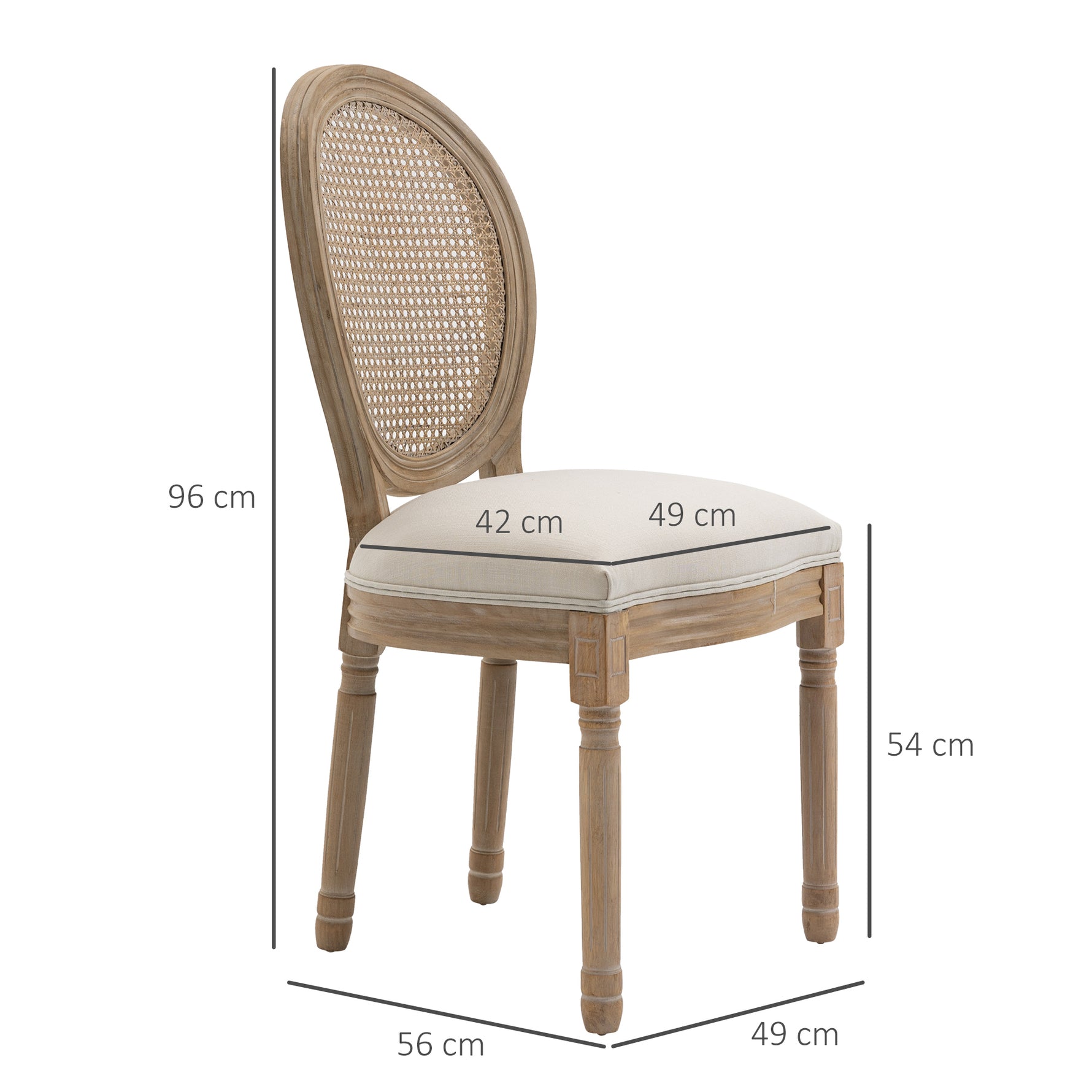Lot de 4 chaises de Salle à Manger - Chaise de Salon médaillon Style Louis XVI - Bois Massif sculpté, patiné
