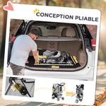 Poussette Buggy Pliable Animaux, Chariot Pliant Chien Chat, Porte-Gobelet Panier De Rangement Inclus, Roues Avec Frein, Tissu 600D Oxford Acier, 75 x 45 x 97 cm Gris