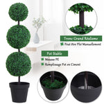 Buis Artificiel topiaire Artificielle en Forme de Boules dim. Ø 30 x 112H cm Vert