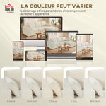 Canapé d'angle modulable 2 en 1, 267cm, canapé-lit 3 places en velours côtelé, larges assise et accoudoirs, crème
