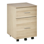 Caisson de bureau caisson de rangement mobile 2 tiroirs 5 roulettes en panneau de particules 39,5 x 39 x 58,5 cm