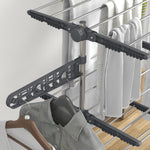 Séchoir à Linge étendoir pliable ailes latérales utilisation intérieure et extérieure 142 x 55 x 172 cm 4 niveaux gris