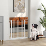 Barrière de sécurité chien barrière extensible 75-95 x 76 cm barrière escaliers couloirs portes sans perçage en acier et ABS blanc