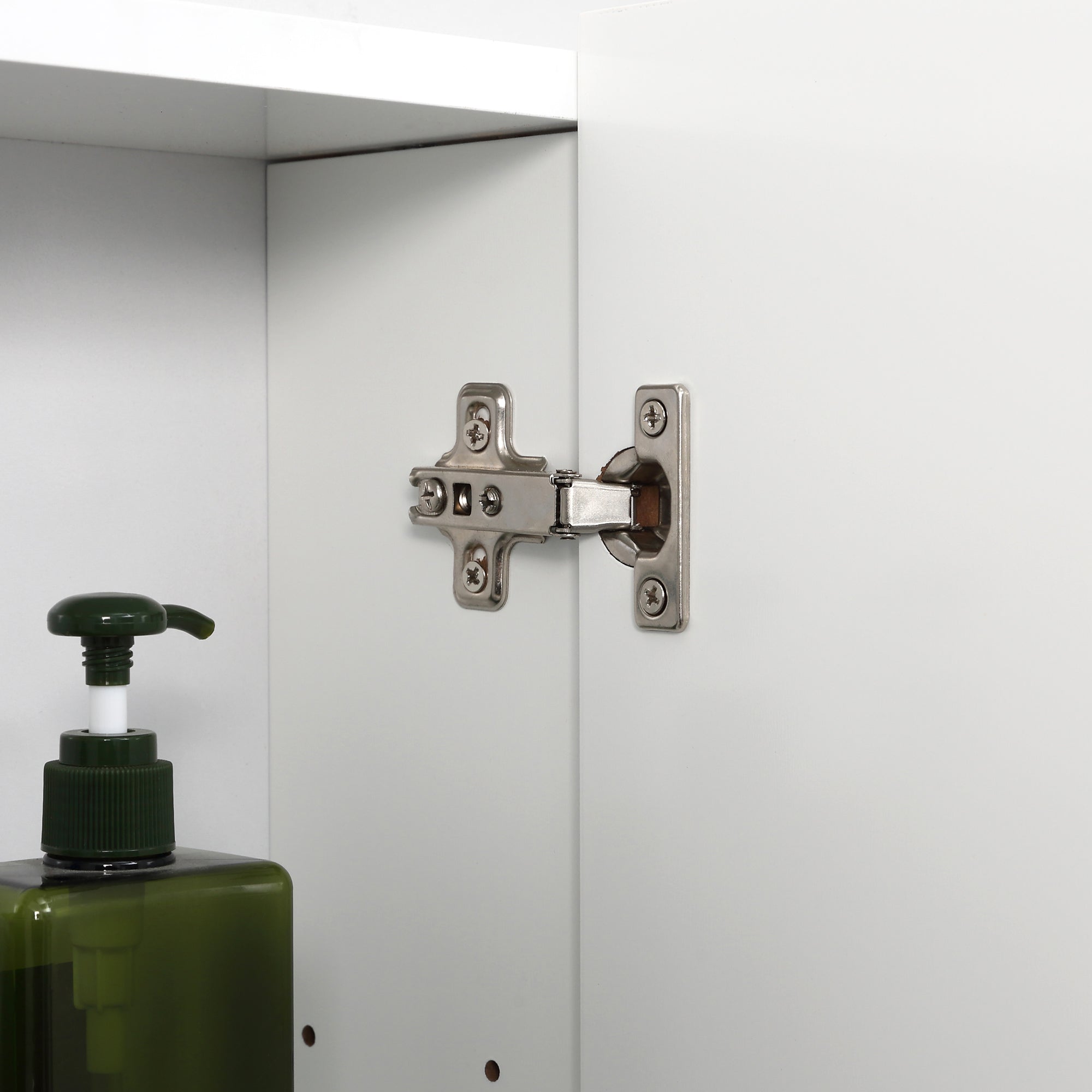 Armoire murale de salle de bain avec 3 portes miroir et étagères réglables en MDF Blanc dim. 70L x 15l x 60H cm