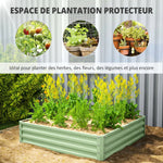 Carré potager de jardin potager surélevé, acier galvanisé, résistant à la rouille 120x120x30cm, vert clair
