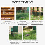 Piège Vivant Cage Attrape 60 x 18 x 20 cm Piège Fouine pour Martres, Rats, Souris - 2 entrées + poignée - métal vert