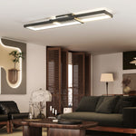 Plafonnier LED rectangle 43W, luminaire plafonnier 3000-6000K, 4600LM, télécommande, 70 x 30 cm, noir