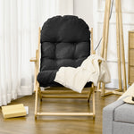 Fauteuil Chaise de Salon Pliable et inclinable en Bois Fauteuil Relax Confortable avec Coussin capitonné épais
