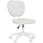 Chaise de bureau sans accoudoirs, fauteuil de bureau, hauteur réglable, pivotant 360°, 46 x 59 x 82-92 cm, blanc