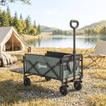 Chariot de transport pliable chariot à roulettes avec poignée télescopique avec ouverture arrière 76 x 48 x 92 cm vert