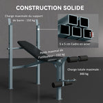 Banc de musculation Fitness banc d'haltérophilie entrainement complet dossier réglable curler