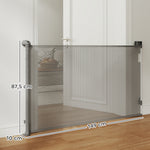 Barrière rétractable pour chien largeur 149 cm verrouillage automatique - gris