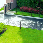 Lot de 5 clôtures de jardin décoratives en métal avec ornements 305 x 62 cm noir