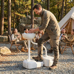 Évier à Main Portable Station de Lavage Camping Jardin Extérieur Voyager avec Réservoir d'Eau 17L Gris