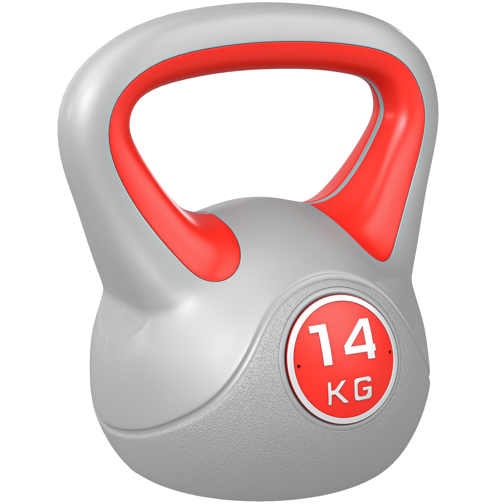 Kettlebell 14 kg, haltère avec poignée ergonomique, haltère à boule, musculation, entraînement, 26 x 18 x 32 cm, rouge