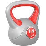 Kettlebell 14 kg, haltère avec poignée ergonomique, haltère à boule, musculation, entraînement, 26 x 18 x 32 cm, rouge