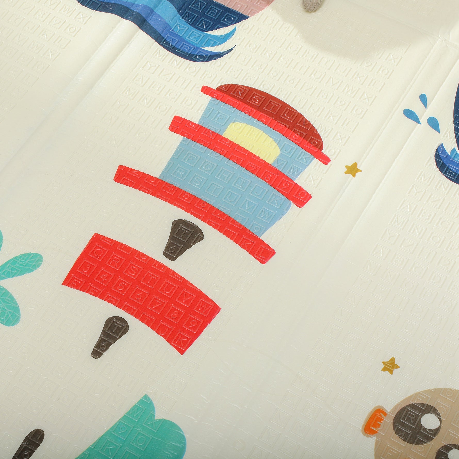 Tapis de jeu pour enfant bebe, tapis d'éveil bébé pliable épais réversible en mousse, 196 x 176 x 1,5 cm, multicolore