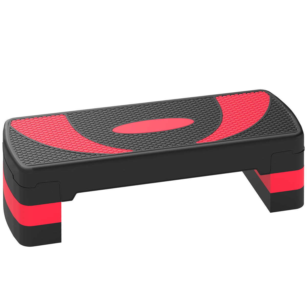 Stepper fitness aerobica altezza regolabile superficie antiscivolo 80 x 31 x 20 cm nero rosso