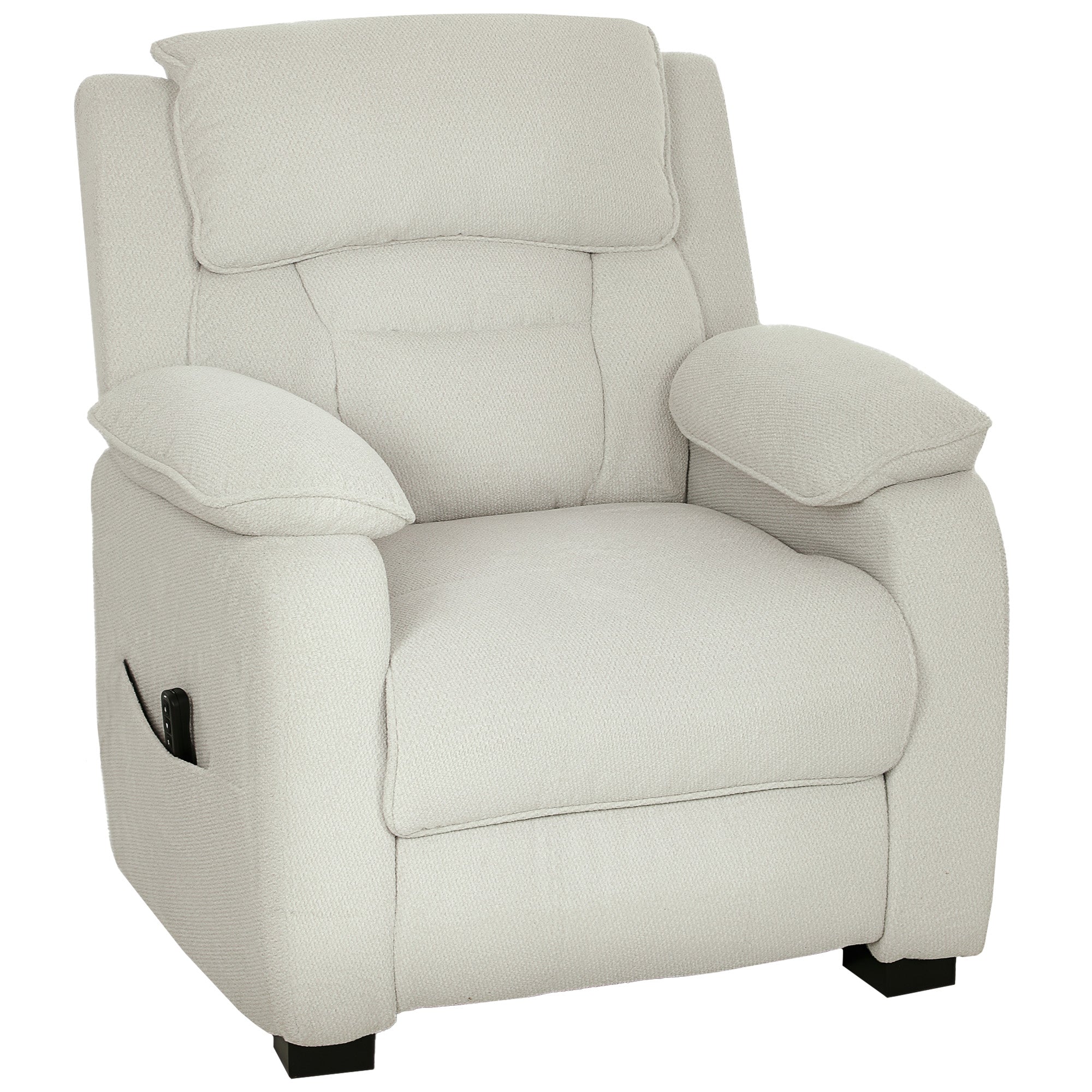 Fauteuil relax électrique fauteuil inclinable port USB repose-pieds poches latérales télécommande 86x90x103cm beige