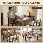 Ensemble table salle à manger avec 4 chaises table de cuisine avec chaises 4 personnes assise rembourrée noyer crème