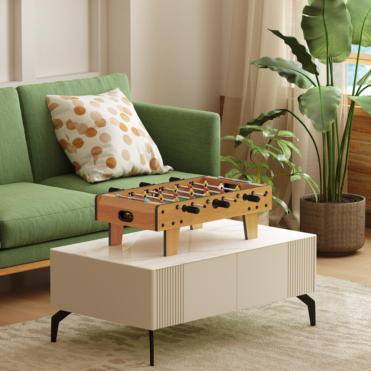 Table baby-foot pour enfants à partir de 6 ans 2 ballons 18 joueurs 69 x 37 x 24 cm