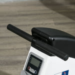 Rameur d'appartement pliable - .fr x FFHandball - 8 niveaux de résistance magnétique, écran LCD - acier noir blanc