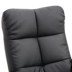 Fauteuil relax avec repose-pied, fauteuil de relaxation en PU, pivotant à 360°, dossier inclinable, assise et dossier rembourrés, rangement caché, pour salon, chambre, home cinéma, noir