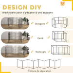 Parc enclos modulable pour chiens lapins rongeurs clôture pour petits animaux intérieur et extérieur  61 x 91 cm noir
