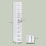 Lot de 10 boîtes à chaussures pliables en plastique empilables avec couvercles, pour pointure jusqu'à 43, blanc
