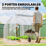 Serre tunnel de jardin 6m² serre de jardin tunnel 195x295x195cm cadre acier galvanisé, bâche PE 150g/m² transparent