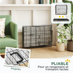 Cage pour chien cage de transport pour chien pliable avec 2 portes plateau amovible coussin lavable 75x48,5x53cm noir
