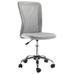 Chaise de Bureau Ergonomique, Fauteuil de Bureau, Hauteur Réglable, Piètement Chromé, Pivotant 360°, Revêtement Maille, Gris