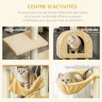 Krabpaal krabmeubel stabiele klimboom met meerdere niveaus activiteitencentrum hoogte 98 cm beige