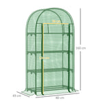 Serre de jardin serre de balcon résistante aux UV porte enroulable 4 étagères couverture en PE 80 x 49 x 160 cm vert