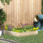 Jardinière en bois carré potager de jardin sans fond facile à assembler 100 x 100 x 16 cm en bois massif bois naturel