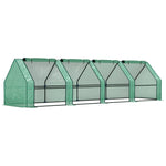 Mini Serre de Jardin mini serre tunnel 4 fenêtres avec Zip enroulables Acier PE 140 g/m² Anti-UV 360x90x90cm Vert