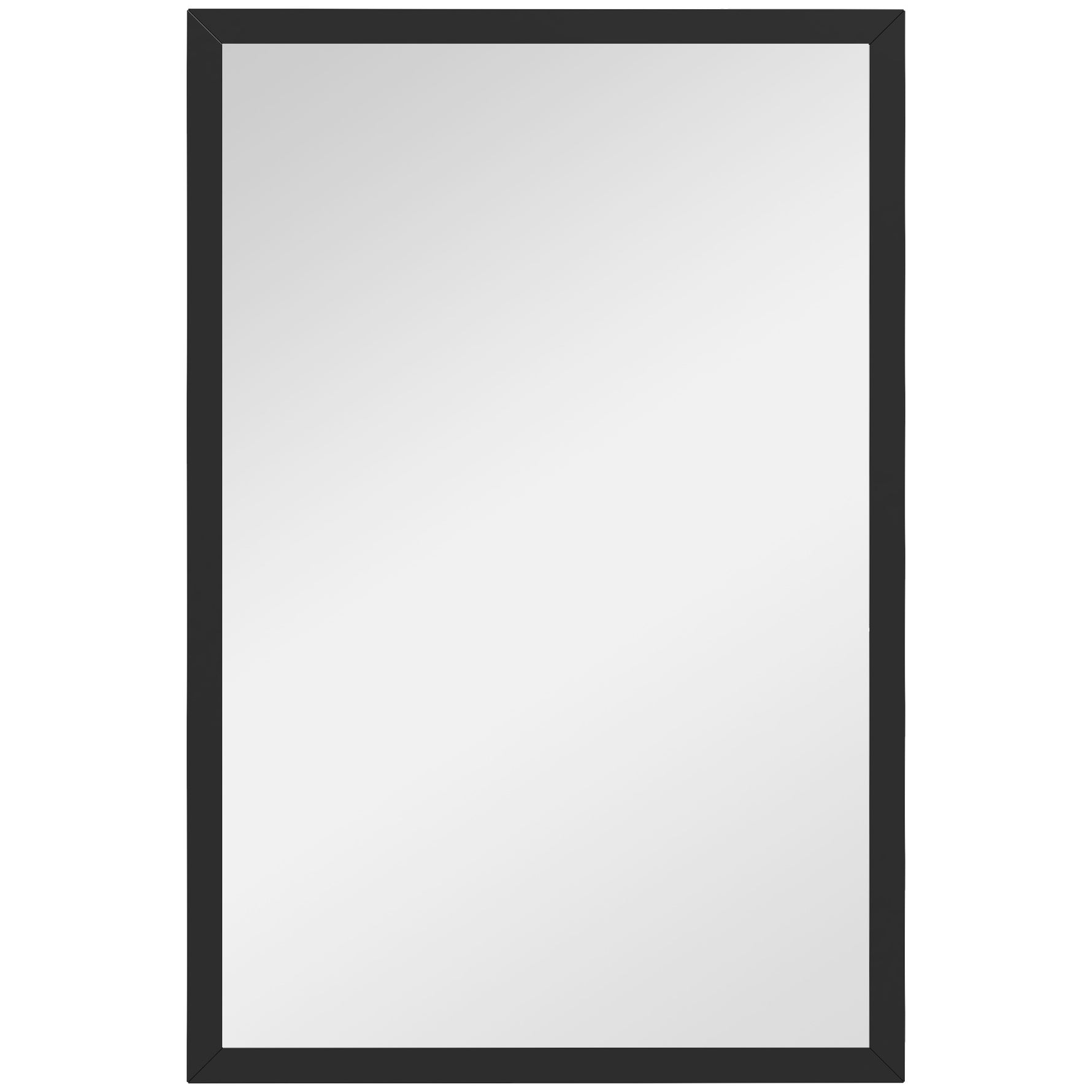 Miroir mural rectangulaire 60 x 40 cm, cadre en bois noir, idéal pour la salle de bain, salon ou chambre