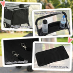 Poussette pour Chien Pliable, 4 Roues EVA, Fenêtres en Maille, Laisses de Sécurité, Coussin Amovible, 73x50x96cm, Gris