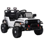 Elektroauto für Kinder, 12 V, Fernbedienung, Lithiumbatterie, Sanftanlauf, Federung an allen 4 Rädern, Weiß