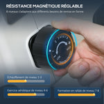 Rameur d'appartement pliable - .fr x FFHandball - 8 niveaux de résistance magnétique, écran LCD - acier noir blanc