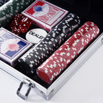 Mallette de Poker Coffret de Poker Complet avec 200 jetons 2 Jeux de Cartes + 2 clés Aluminium