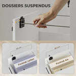 Caisson bureau mobile à 2 tiroirs, meuble rangement bureau sur roulettes pour documents suspendus format lettre, blanc